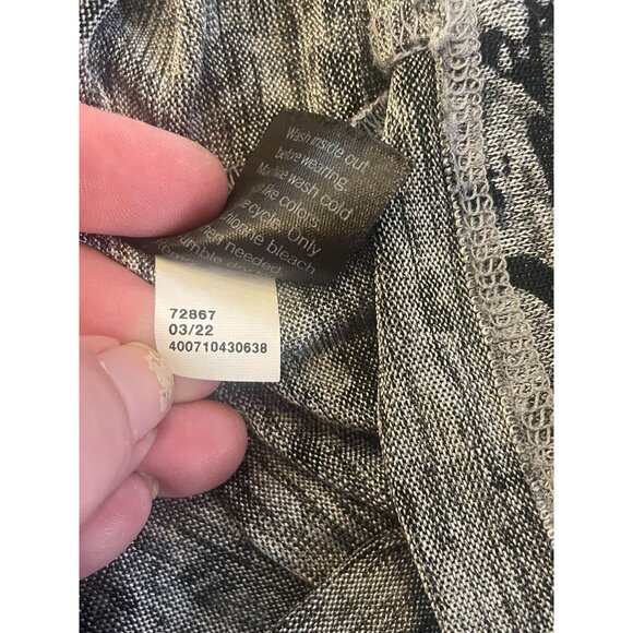 simply vera Wang ruched-shoulder dolman tee gray black print slinky soft XL - Picture 8 of 8